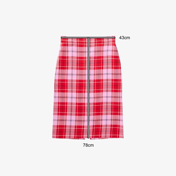 ZARA Red & Pink Plaid Midi Pencil Skirt ❤️🎀 - Picture 4 of 4